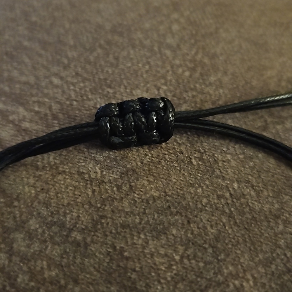 3/$30 Dainty Black Macrame Heart Adjustable Tennis Bracelet - Picture 4 of 7